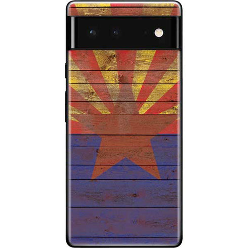 Arizona Flag Dark Wood Google Pixel 6 Skin